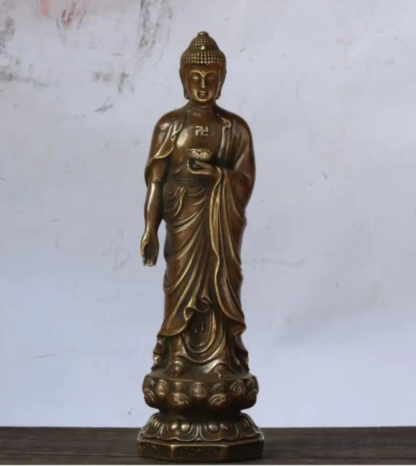 China archaize brass Shakyamuni Buddha crafts statue