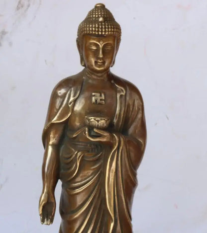 China archaize brass Shakyamuni Buddha crafts statue