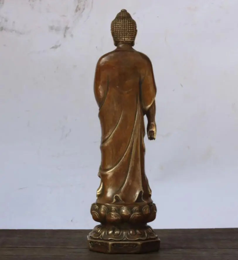 China archaize brass Shakyamuni Buddha crafts statue