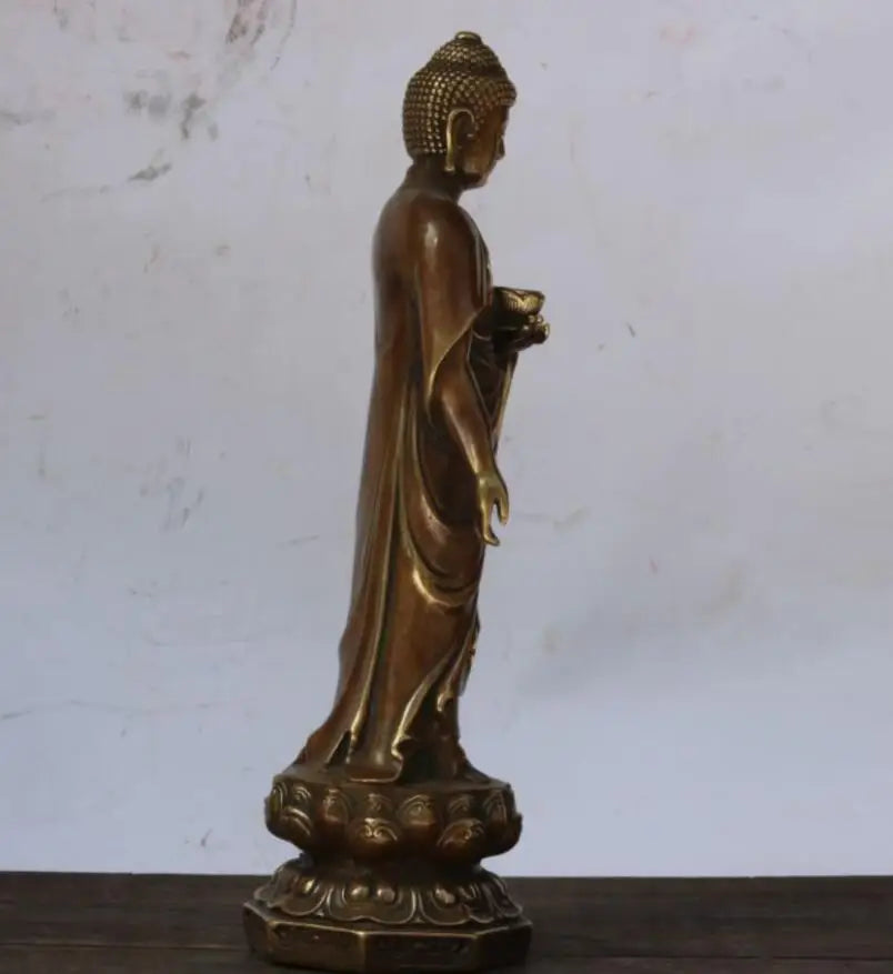 China archaize brass Shakyamuni Buddha crafts statue