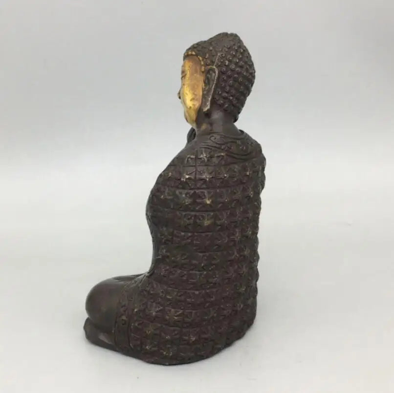 China archaize brass Shakyamuni sleep Buddha crafts statue