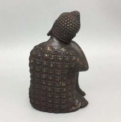 China archaize brass Shakyamuni sleep Buddha crafts statue