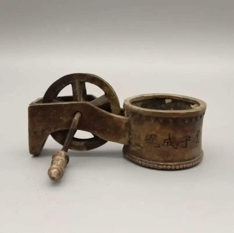 China archaize brass Woodworking tools Ink fountain crafts statue
