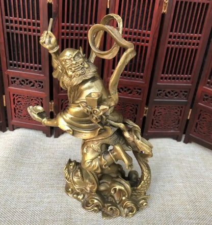 China archaize brass Zhong Kui crafts statue