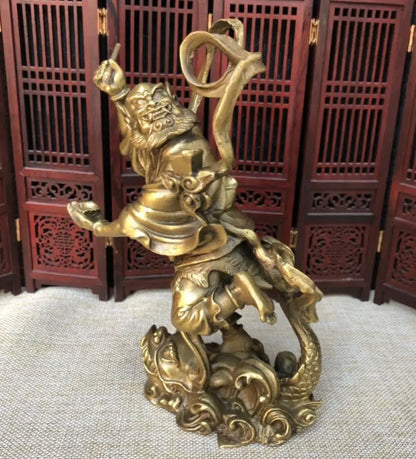 China archaize brass Zhong Kui crafts statue