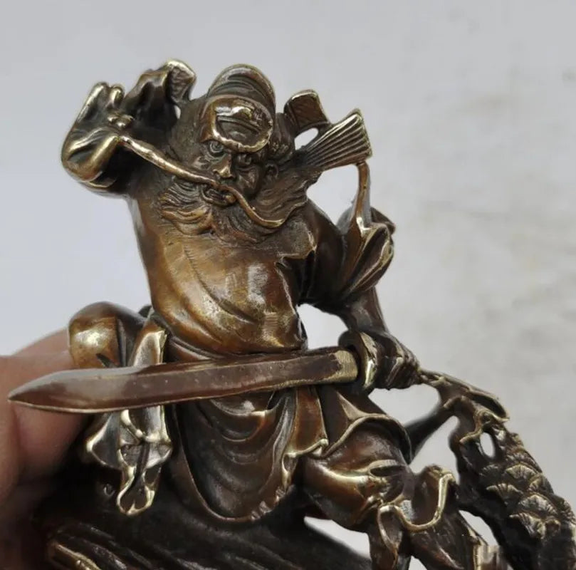China archaize brass Zhong Kui crafts statue