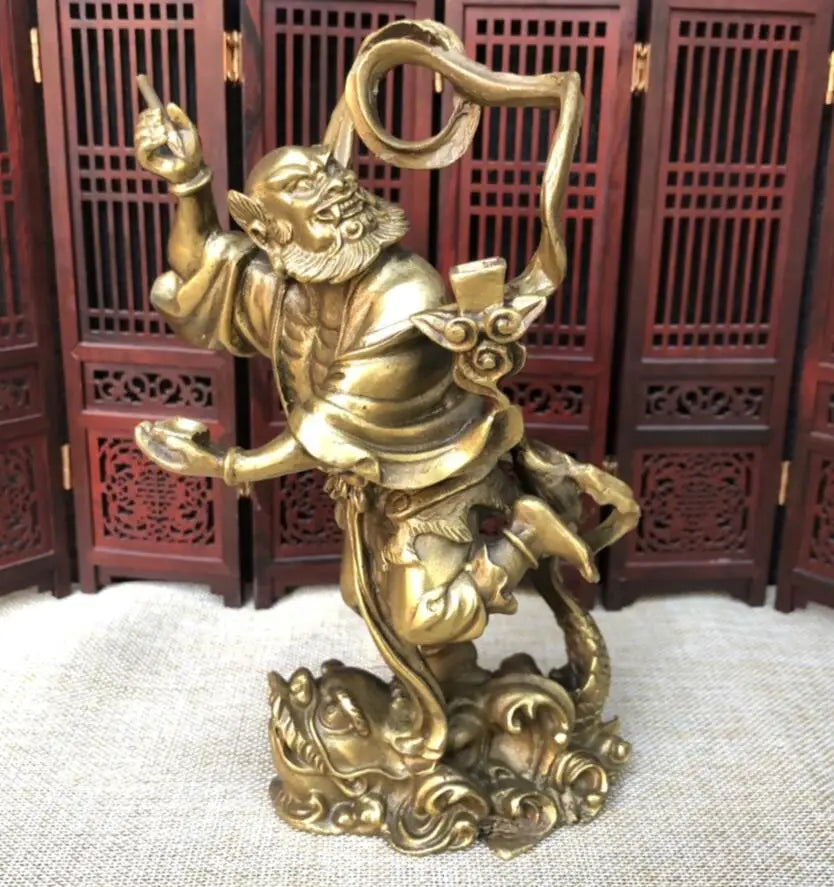 China archaize brass Zhong Kui crafts statue