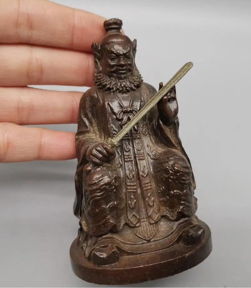 China archaize brass Zhong Kui small crafts statue