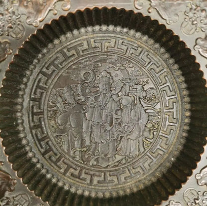 China archaize brass ashtray small crafts statue