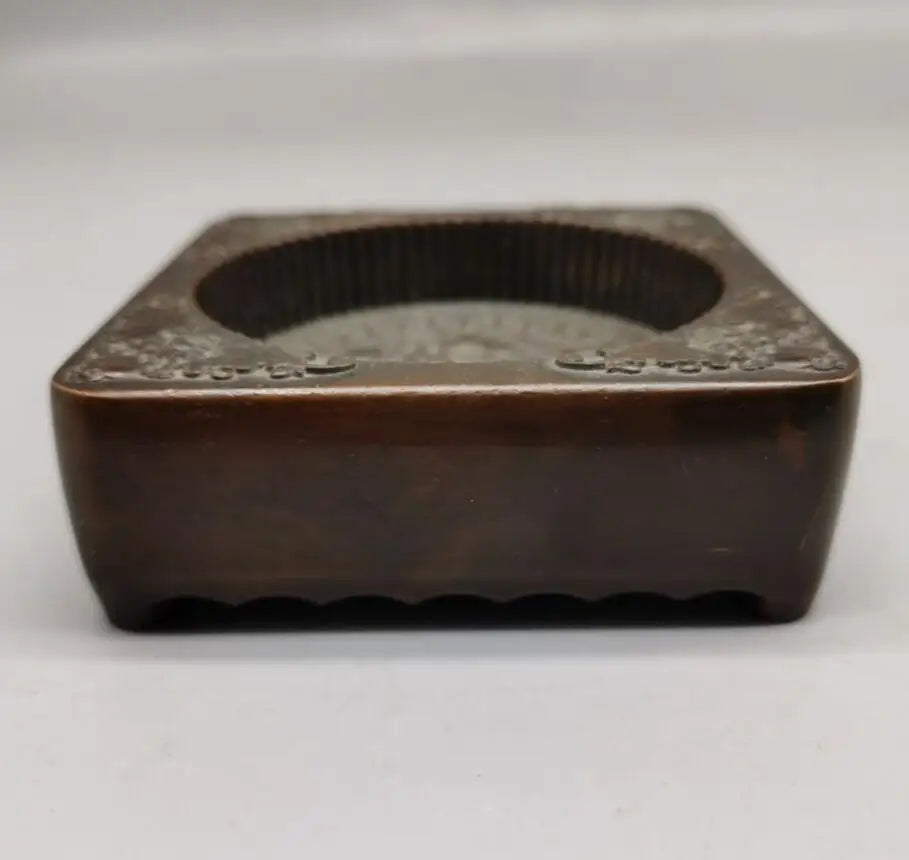 China archaize brass ashtray small crafts statue