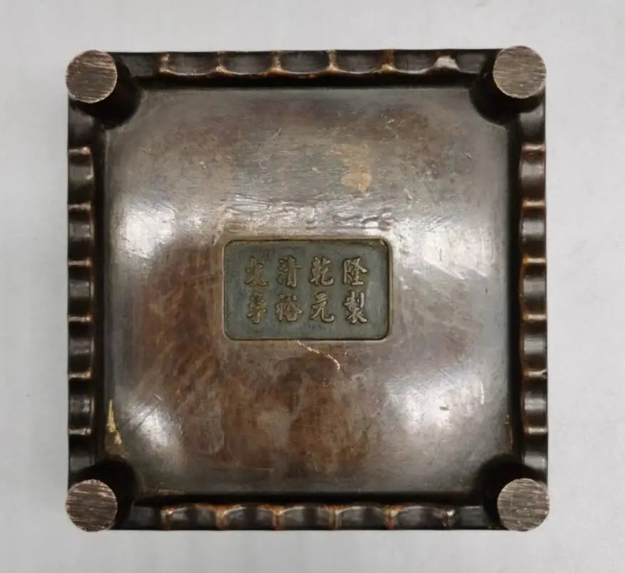 China archaize brass ashtray small crafts statue