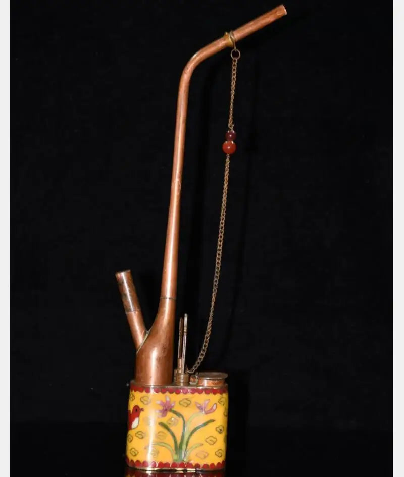 China archaize brass cloisonne Hookah pipe crafts statue