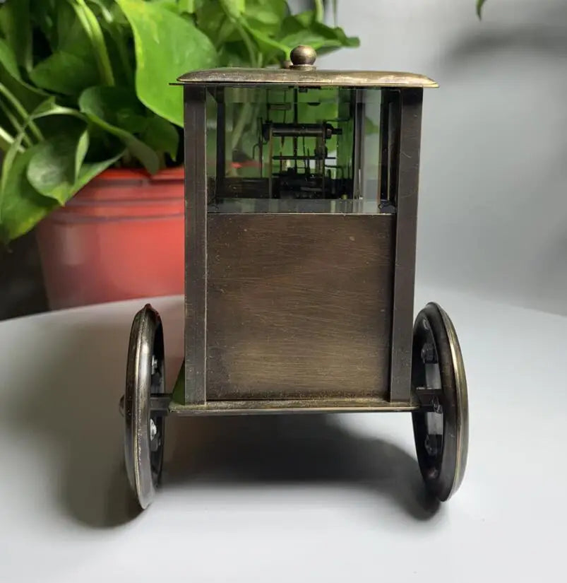 China archaize brass cloisonne car shape Clock crafts statue