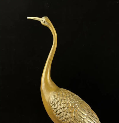 China archaize brass crane crafts statue A pair
