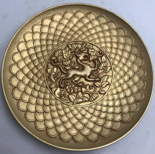China archaize brass dish crafts statue