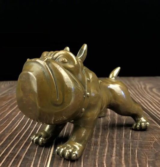 China archaize brass dog crafts statue