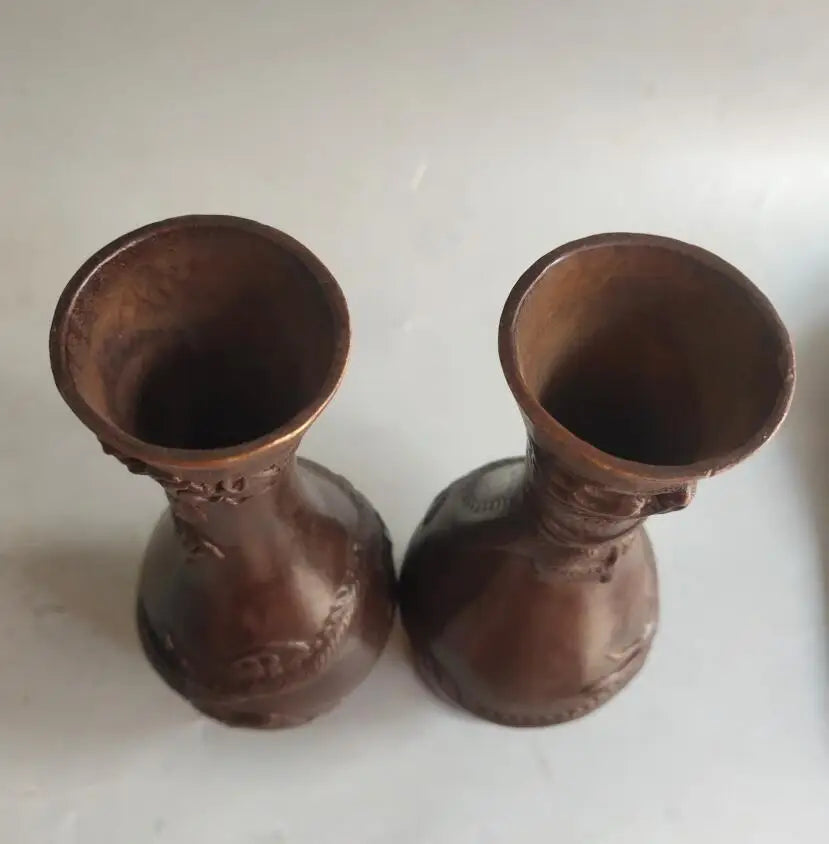China archaize brass dragon vase crafts statue A pair