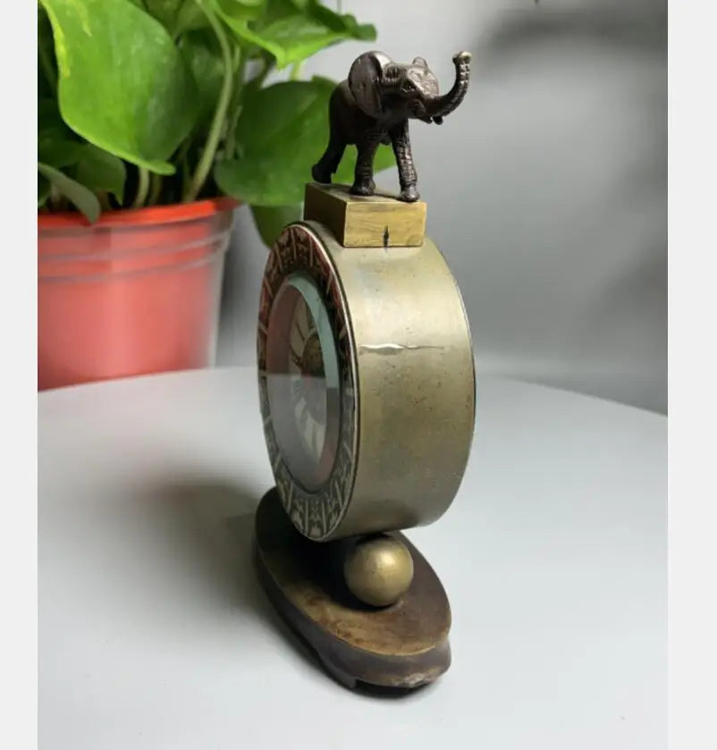 China archaize brass elephant Clock crafts statue