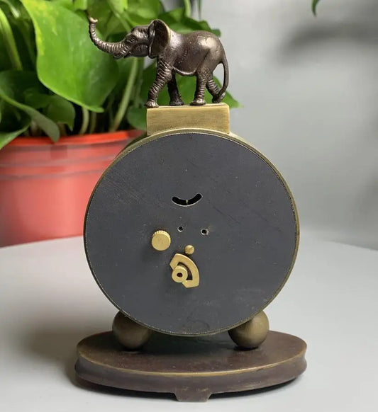 China archaize brass elephant Clock crafts statue