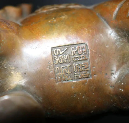 China archaize brass elephant crafts statue A pair