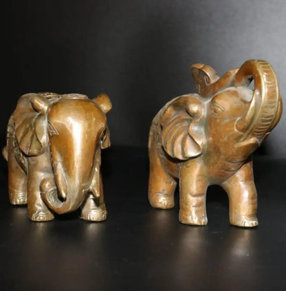 China archaize brass elephant crafts statue A pair