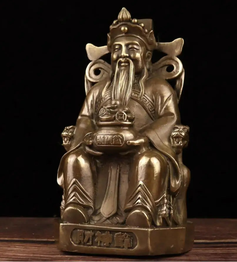 China archaize brass god of wealth crafts statue
