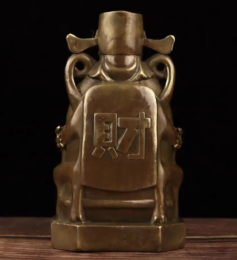 China archaize brass god of wealth crafts statue
