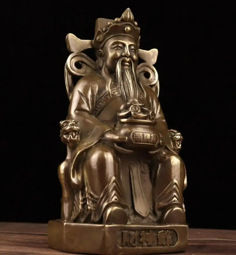 China archaize brass god of wealth crafts statue