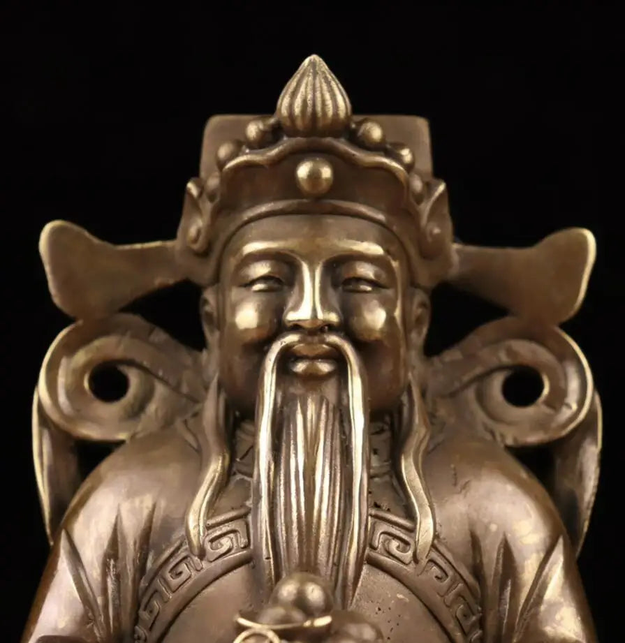 China archaize brass god of wealth crafts statue