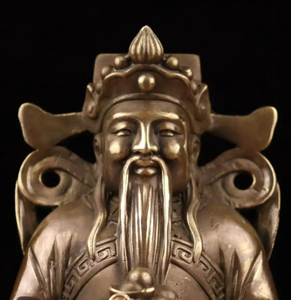 China archaize brass god of wealth crafts statue