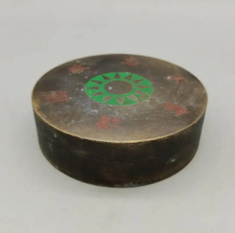 China archaize brass ink box crafts statue