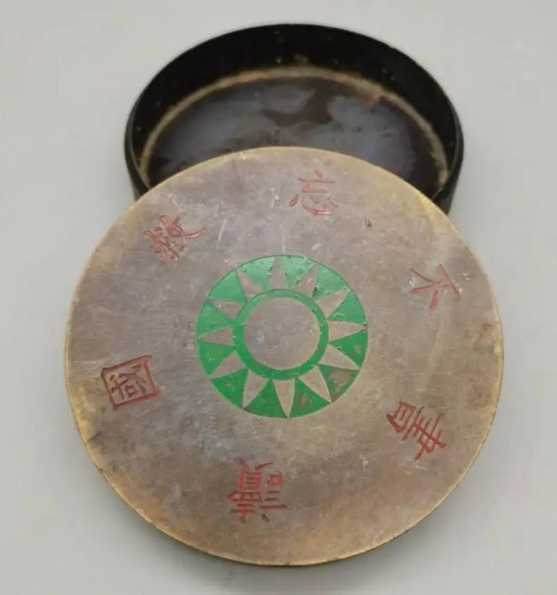 China archaize brass ink box crafts statue