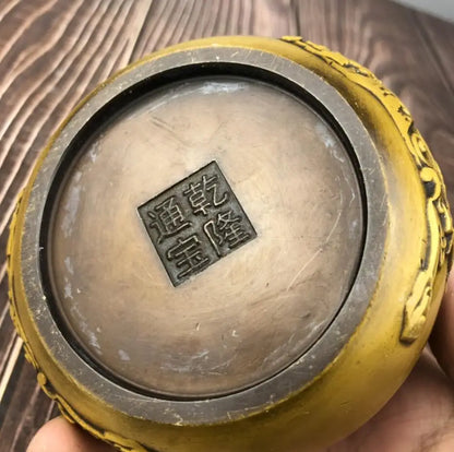 China archaize brass kirin teapot crafts statue
