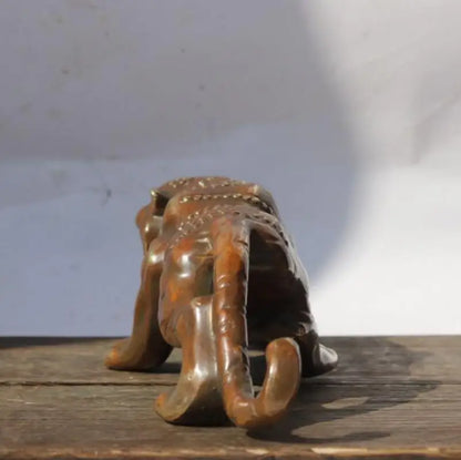China archaize brass leopard crafts statue