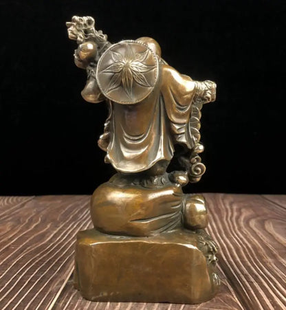 China archaize brass maitreya Buddha Send blessings crafts statue