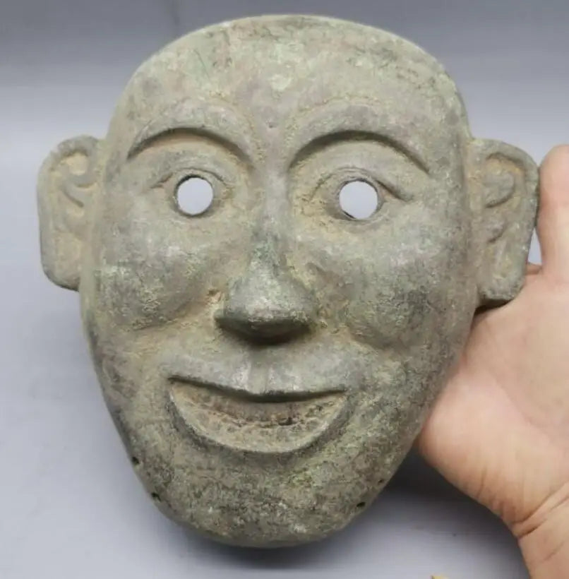 China archaize brass mask crafts statue