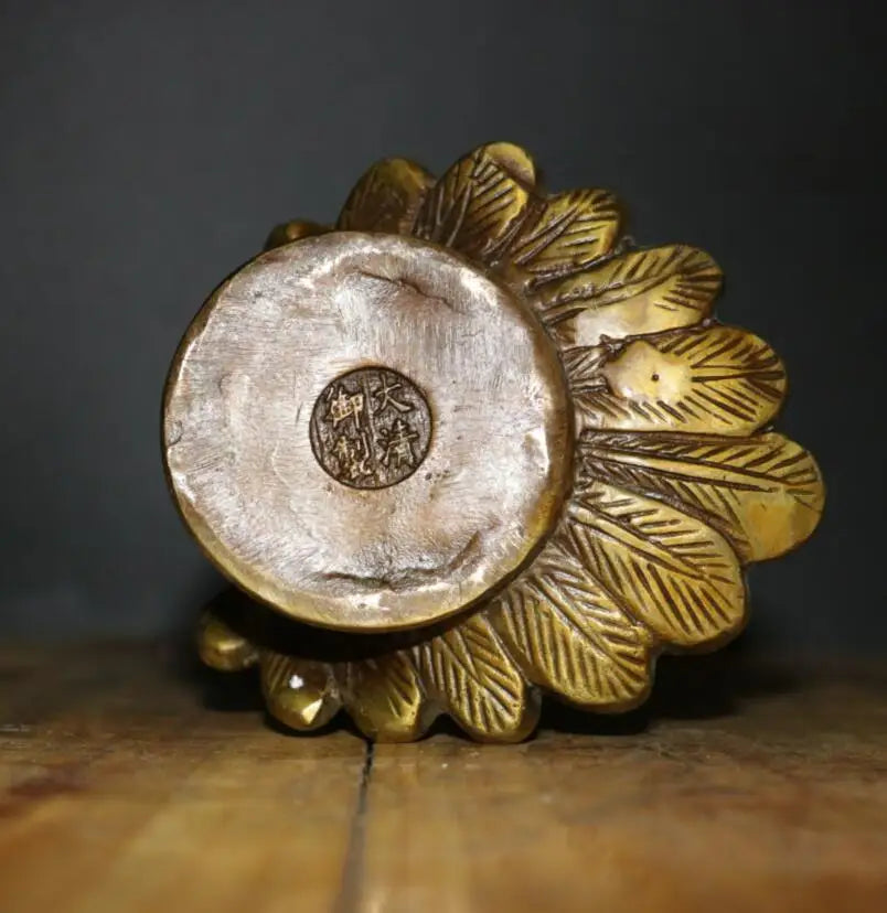 China archaize brass peacock Candle holders crafts statue