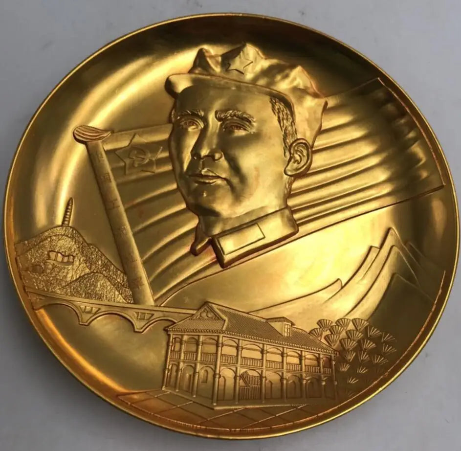 China archaize brass plate crafts statue