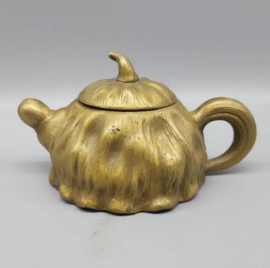 China archaize brass pumpkin teapot crafts statue