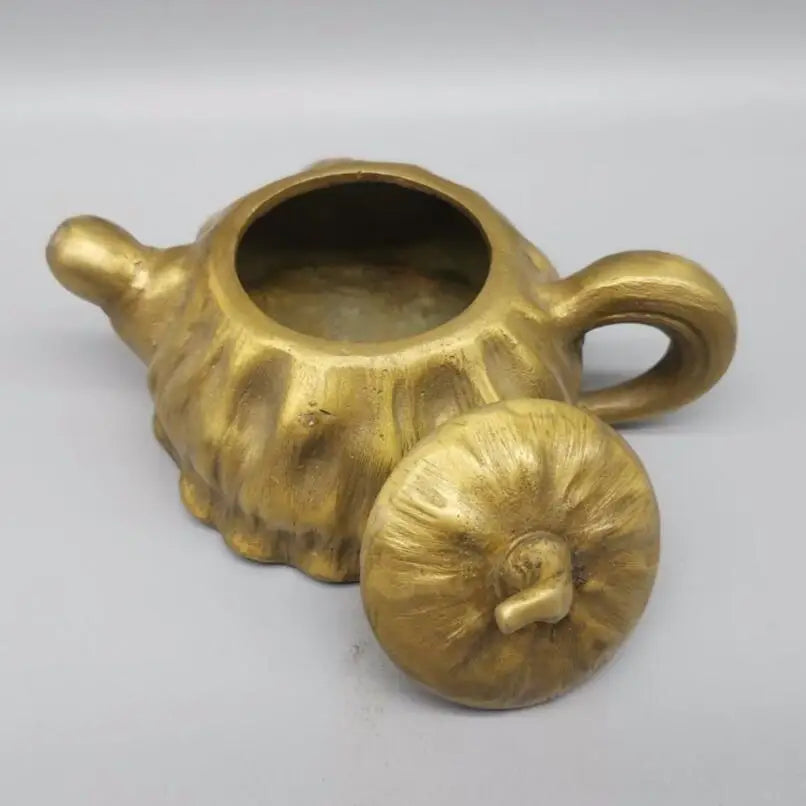 China archaize brass pumpkin teapot crafts statue