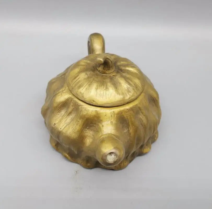 China archaize brass pumpkin teapot crafts statue
