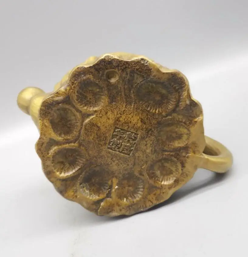 China archaize brass pumpkin teapot crafts statue