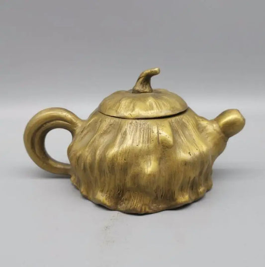 China archaize brass pumpkin teapot crafts statue