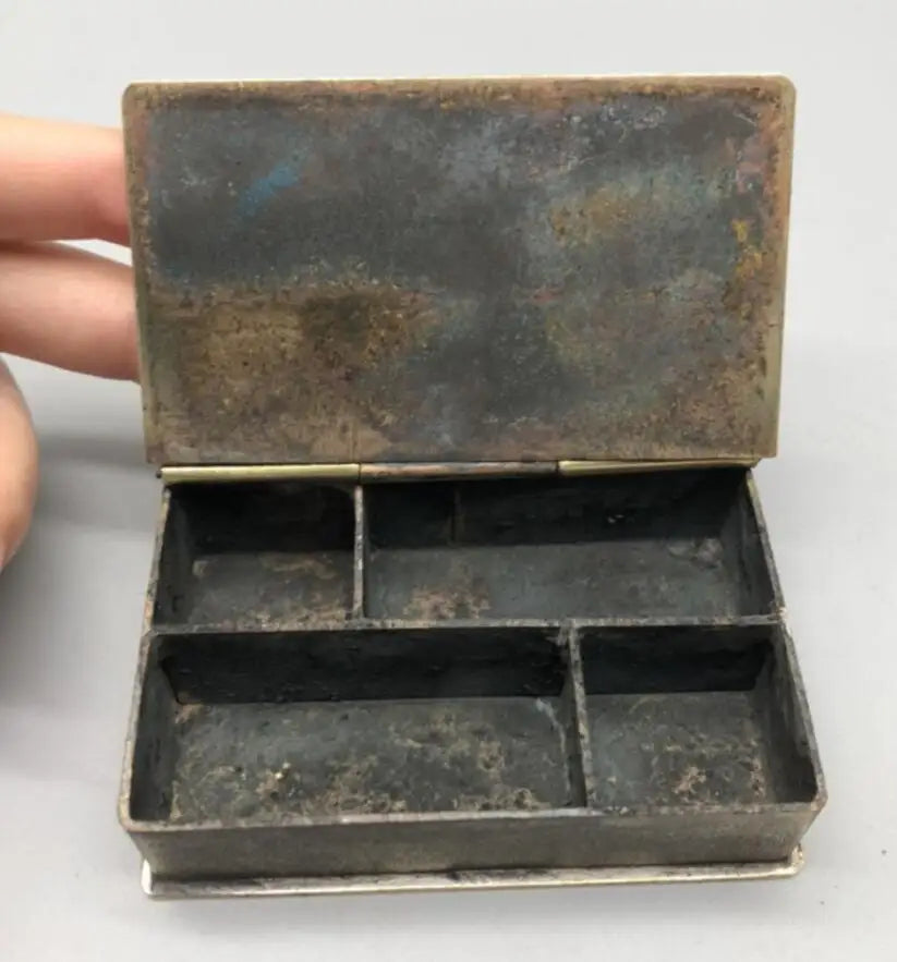 China archaize brass smoke silk box small crafts