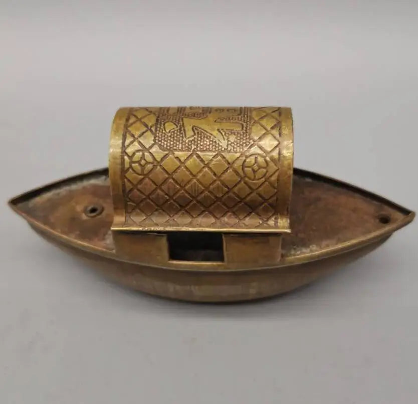 China archaize brass teapot small crafts statue