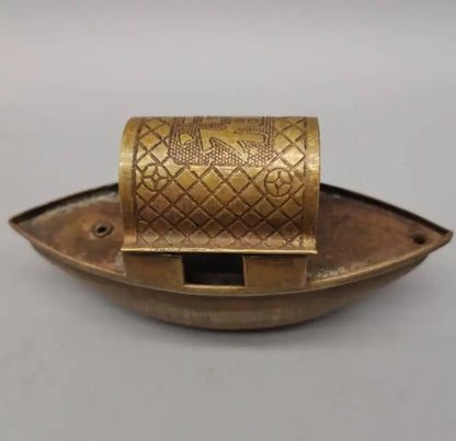 China archaize brass teapot small crafts statue