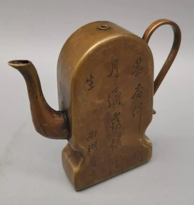 China archaize brass teapot small crafts statue