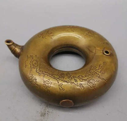 China archaize brass teapot small crafts statue