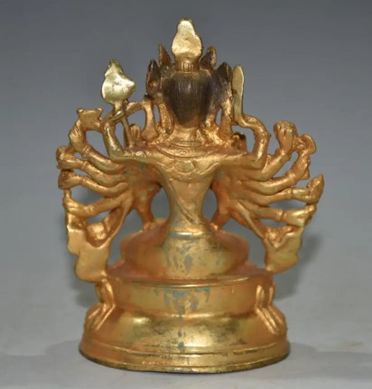 China archaize brass thousand hand Guanyin crafts statue