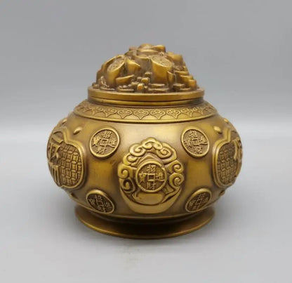 China archaize brass treasure bowl crafts statue